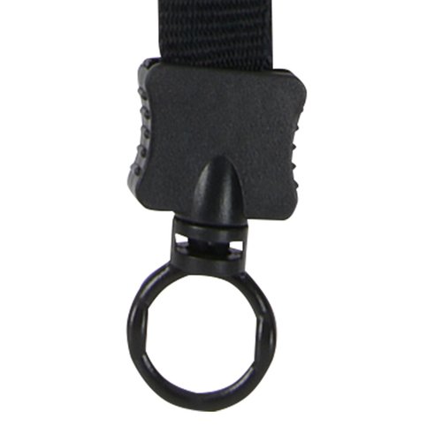 Additional Image 2 - a black lanyard with a black ring