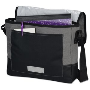Additional Image 1 - a black and grey bag with a purple zipper