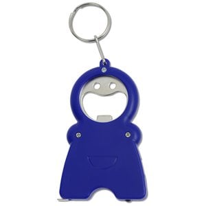 Additional Image 3 - a blue keychain with a round ring