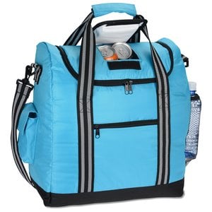 Additional Image 1 - a blue bag with black handles