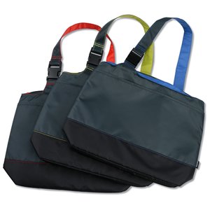 Additional Image 3 - a group of black bags with colorful straps