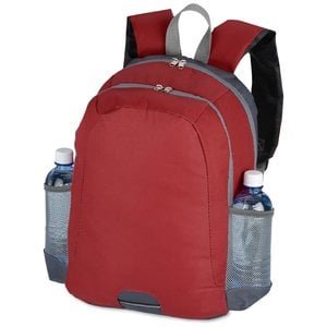Additional Image 3 - a red backpack with a clear bottle