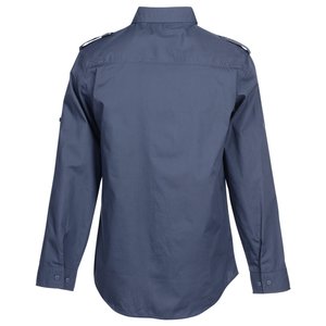 Additional Image 1 - a back view of a blue shirt