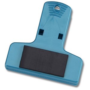 Additional Image 1 - a blue plastic clip with a black square on it