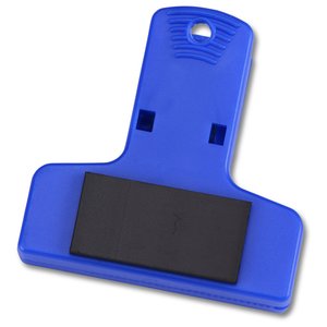 Additional Image 1 - a blue plastic clip with a black square