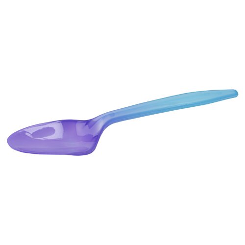 Additional Image 1 - a blue plastic spoon with a long handle