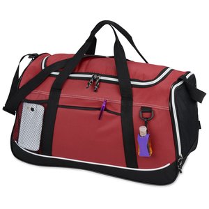 Additional Image 2 - a red duffel bag with black straps