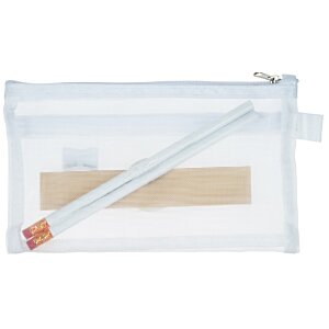 Additional Image 2 - a transparent zippered bag with a pencil