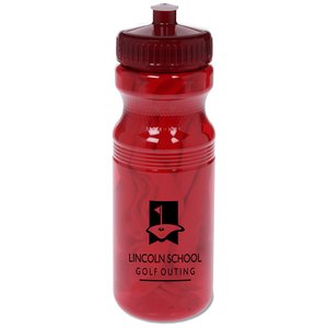 Additional Image 1 - a red water bottle with a black lid