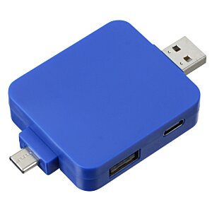 Additional Image 2 - a blue usb adapter with usb ports