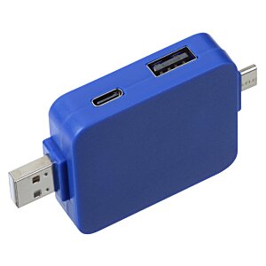 Additional Image 4 - a blue usb adapter with two ports