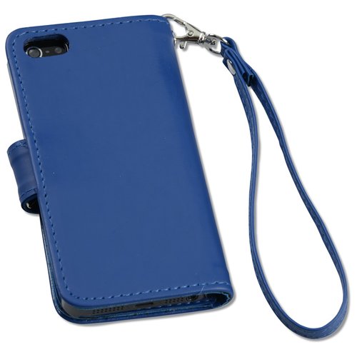 Additional Image 2 - a blue phone case with a strap