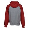 a red and grey hoodie