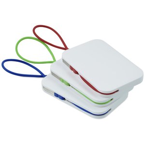 Additional Image 1 - a stack of white rectangular objects with colorful rubber bands