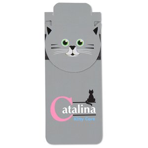 Additional Image 1 - a grey cat with a pink circle on it