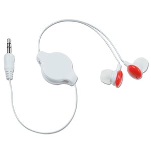 Additional Image 1 - a white earbuds with red ear buds