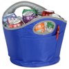 a blue bucket full of candy