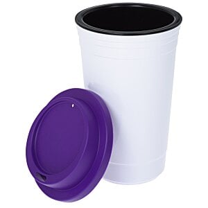 Additional Image 2 - a white cup with a purple lid