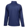 a blue long sleeved shirt