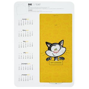 Additional Image 1 - a yellow and white card with a cat on it