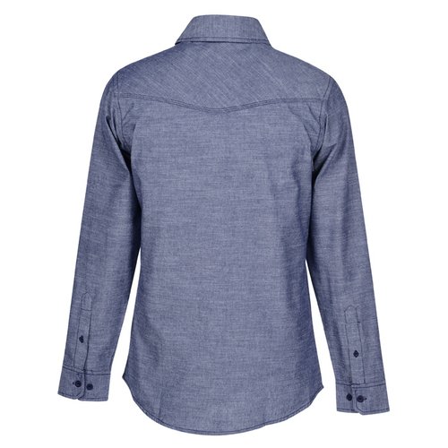 Additional Image 2 - a back view of a blue shirt