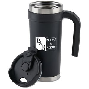 Additional Image 1 - a black and silver coffee mug