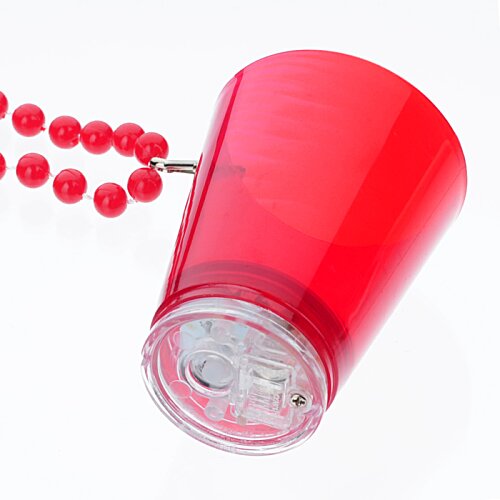 Additional Image 2 - a red plastic cup with a bead necklace