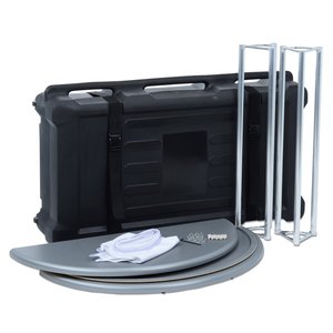 Additional Image 1 - a black suitcase with a silver plate