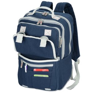 Additional Image 1 - a blue backpack with white straps