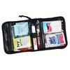 Additional Image 2 - a black zippered wallet with various items inside