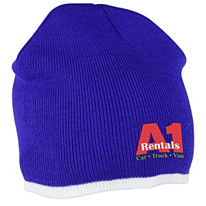Additional Image 1 - a blue beanie with a logo on it