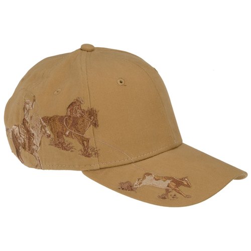 Additional Image 2 - a tan baseball cap with a horse design
