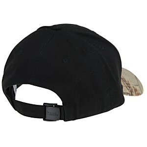 Additional Image 1 - a black hat with a tan back