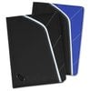 a black and blue file folders