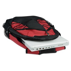 Additional Image 2 - a red and black backpack with a laptop