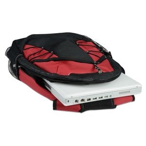 Additional Image 2 - a red and black backpack with a laptop