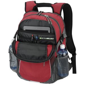 Additional Image 3 - a red and black backpack