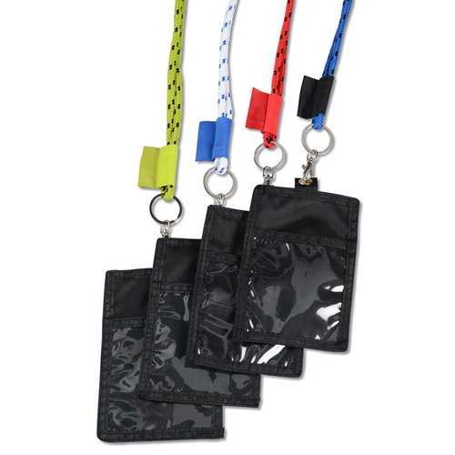 Additional Image 3 - a group of black tags with colorful straps