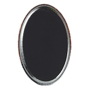 Additional Image 1 - a black oval object with silver border