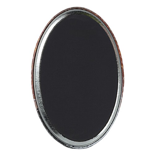 Additional Image 1 - a black oval object with silver border
