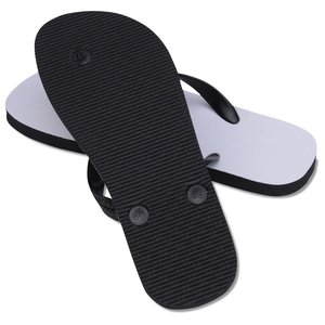 Additional Image 1 - a pair of black and white flip flops