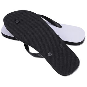Additional Image 1 - a pair of black and white flip flops