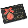 Additional Image 2 - a black card with a red ornament and a red bow