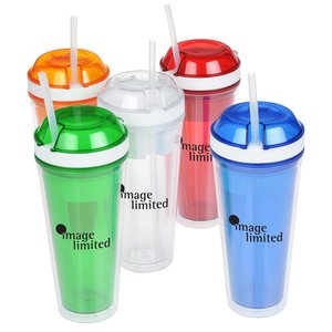 Additional Image 5 - a group of plastic cups with straws
