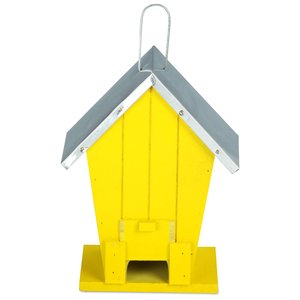 Additional Image 1 - a yellow bird house with grey roof