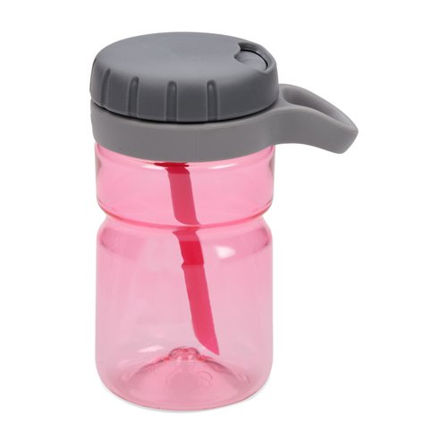 Additional Image 2 - a pink plastic water bottle with a straw