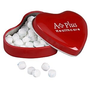 Additional Image 1 - a red heart shaped box with white balls