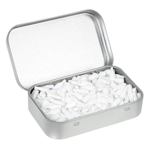 Additional Image 1 - a small metal box with white objects inside