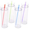 View Image 3 of 3 of Skinny Cylinder Tumbler w/Straw - 16 oz. - Overstock