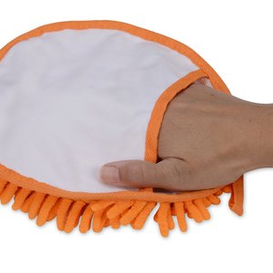 Additional Image 2 - a hand holding a white and orange mitt
